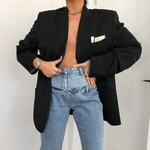 NEW Missguided Blue Double High Waist Reconstructed Jeans P2654